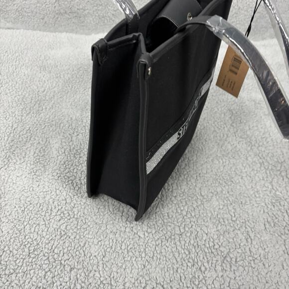 Steve Madden City Canvas Tote with Removable Pouch in Black, Rhinestone NEW - Picture 9 of 16